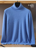 Men's 100% pure Mink velvet Cashmere Sweater High Lapels Pullovers Knitted Winter New Tops Long Sleeve High-End Jumpers