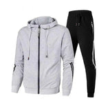 Men's Winter Tracksuit Set, Solid Color Hoodies and Drawstring Sweatpants, Loose Fit Leisure Sportswear Suit