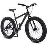 Wolf's Fang Bicycle 26*4.0 Inch 24 Speed Aluminum Alloy Mountain Bike Fat MTB Snow Wide Tire All Black Outdoor Cycling Gift Men