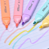 6 Pcs/set Flat Shape Pale Color Highlighter Fluorescent Pen Art Markers Gift Stationery Highlighter Set Pastel Highlighters