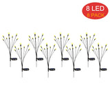 8Pack Solar Firefly Lights 10LED Solar Garden Lights Outdoor Waterproof Swaying Light for Yard Patio Pathway Decoration