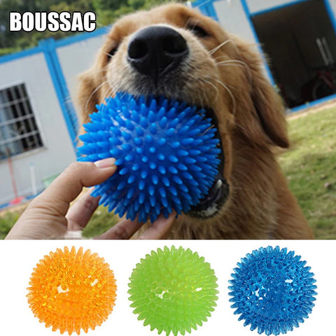 Pet Dog Toys Cat Puppy Sounding Toy Polka Squeaky Tooth Cleaning Ball TPR Training Pet Teeth Chewing Toy Thorn Balls Accessories
