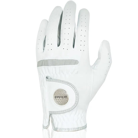 1pc Men's Golf Glove Micro Soft Fabric Breathable Golf Gloves With Magnetic  Marker Replaceable White Glove