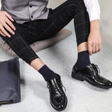 5 Pairs/Lot Middle Tube Men Socks Solid Color Black White Gray Breathable Casual Cotton Male Business Crew Socks Soft Calcetines