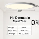 50CM Large Ceiling lamp Smart APP/ Remote Control Dimmable for Bedroom 48W Ceiling Lights AC 110/220V led lights for Living room