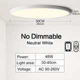 50CM Large Ceiling lamp Smart APP/ Remote Control Dimmable for Bedroom 48W Ceiling Lights AC 110/220V led lights for Living room