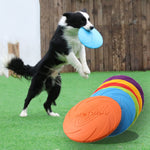 Fashion Pet Dog Silicone Game Frisbeed Dog Toy Flying Discs Trainning Interactive Toys Pet Supplies Flying Disc 15/18/22cm