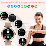 MELANDA Rosegold Smart Watch For Lady Bluetooth Call 100+Sports Mode Fitness Women Smartwatch DIY Dials For IOS Android NX19