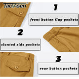 TACVASEN Summer Breathable Cotton Cargo Shorts Mens Casual Multi-pockets Twill Work Shorts Hiking Tactical Short Pants Outdoor