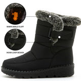 2024 Waterproof Winter Boots for Women Faux Fur Long Plush Snow Boots Woman Platform Ankle Boots Warm Cotton Shoes