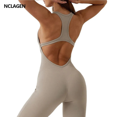 NCLAGEN GYM Romper Backless Set Fitness Bodysuit Siamese Sportswear Women Jumpsuit Buttery-Soft One-piece Playsuit Yoga Suit