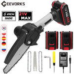 Geevorks 6 Inch Handheld Electric Saw Rechargeable Chainsaw Mini Pruning Saw Cordless Chain Saw Garden Woodworking Power Tool