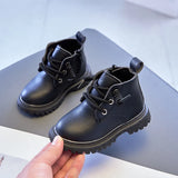 Baby Kids Short Boots Boys Shoes Autumn Winter Leather Children Boots Fashion Toddler Girls Boots Boots Kids Snow Shoes E08091