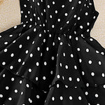 Dress Kids Girls 4-12 Years Black Polka Dot Dress For Girls Stylish Girls Vacation Holiday Clothes Kids Clothes Dress