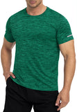 TACVASEN Quick Dry Summer T-shirts W/ Reflective Stripe Men Running Fitness Tops Gym Training Shirt Breathable Casual Sportswear