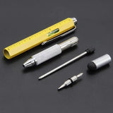 7 in1 Multifunction Ballpoint Pen with Modern Handheld Tool Measure Technical Ruler Screwdriver Touch Screen Stylus Spirit Level