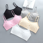 2PC Kids Bra Girls Full Cup Seamless Underwear Training Puberty Bra 8-14Years