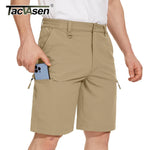 TACVASEN Summer Moisture Wicking Casual Shorts Mens Cargo Work Shorts Running Jogging Sports Bottoms Nylon Rip-Stop Short Pants