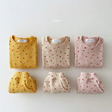 2024 New Toddler Kids Waffle Cotton Clothes Set Many Fruits Print Sweatshirt + Casual Pants 2pcs Boys Suit Baby Girl Outfits