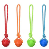 Dog Ball Indestructible Chew Bouncy Rubber Ball Toys Pet Dog Toy Ball with String Interactive Toys for Big Dog Puppy Games Toys