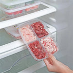 4 Grids Food Storage Box Portable Compartment Refrigerator Freezer Organizers Sub Packed Meat Onion Ginger Clear Kitchen Tool