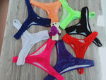 2022 Hot Sale New Fashion Ladies Thong Swim Trunks Multiple Colors Solid Color Pleated Thong Swimwear Women Bikini Swim Trunks