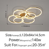 New Modern LED Chandelier Lighting For Living Study Bedroom Lamps Indoor Lighting Round Rings Foyer Lustre Chandeliers Luminaire