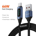 Toocki 100W Display USB C To USB C Cable PD Fast Charger Cord Type C To Type C Cable For Xiaomi Poco Samsung Huawei MacBook iPad