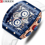 CURREN Top Brand Men's Watches Luxury Square Quartz Wristwatch  Waterproof Luminous Chronograph Watch for Men Date Clock