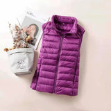 New 2024 Women Women Ultra Light Down Vests Slim Sleeveless Jacket Portable Girl Lightweight Windproof Waistcoat