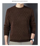 Spring Autumn 100% Pure Merino Wool Pullover Sweater Men O-neck Long-sleeve Cashmere Knitwear Female Clothing Grace