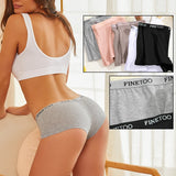 FINETOO 2PCS/Set Women Cotton Panties Female Boxer Boyshort Low Waist Letter Logo Sport Underwear Ladies Pants Intimate Lingerie