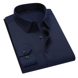 2023 New Plus Size 5xl 6XL 7XL Camisa Cmen's Slim Solid Color Long-sleeved Shirt Business Casual White Shirt Men's Brand Classic