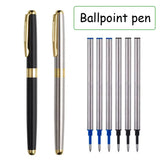 High quality ballpoint pen business signing pen stainless steel material replaceable refill office school supplies stationery