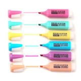 6 Color/Set Kawaii Oblique Highlighters Large Capacity Student Colored Matte Fluorescent Note PenThick Markers