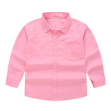 Spring Boys Shirts Casual Solid Child Shirts Big Kids School Blouse Red Tops Clothes 5-14Yrs Children Costumes Kids Boy Wear