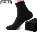 5 Pairs/Lot Middle Tube Men Socks Solid Color Black White Gray Breathable Casual Cotton Male Business Crew Socks Soft Calcetines