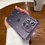 Glitter Diamond Camera Protector Case for iPhone 14 Pro Max 11 12 13 Pro Xs Max 14 7 8 Plus X Xr Luxury Girl&#39;s Silicone Cover