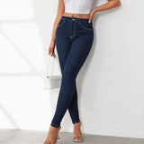 Women's Jeans 2024 Summer High Waisted Slimming and Tight Fitting Large Size Buttocks Lifting Small Leg Jeans for Women