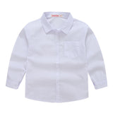Spring Boys Shirts Casual Solid Child Shirts Big Kids School Blouse Red Tops Clothes 5-14Yrs Children Costumes Kids Boy Wear