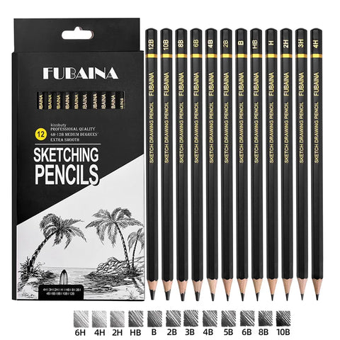 Professional Drawing Sketching Pencil Set, 12 Pieces Art Pencils Graphite Shading Pencils for Beginners & Pro Artists