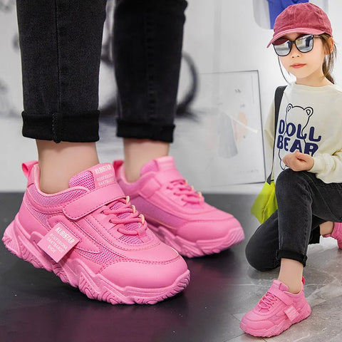 New 2023 Spring Autumn Kids Sneakers Boys Breathable Lightweight Running Shoes Big Girls Casual Sports Shoes Size 26-37