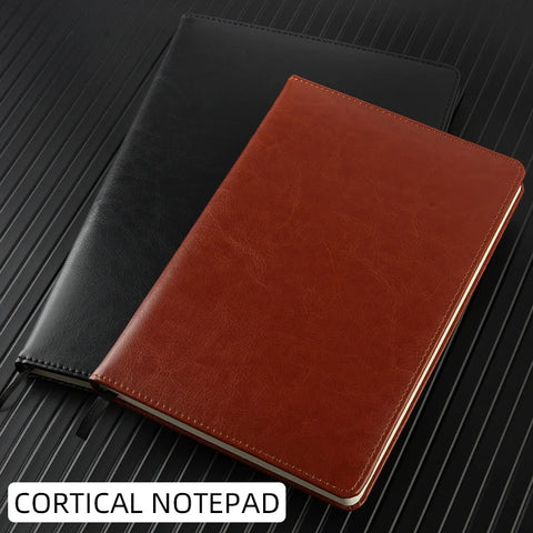 A5/B5 Leather Business Notebook  2Colors 80Pages  Journal Agenda Organizer Student Stationery Supplies