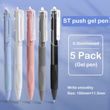 5 pcs gel pen ins smooth press quick-drying  0.5mm black pen ballpoint pens school supplies stationery