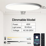 50CM Large Ceiling lamp Smart APP/ Remote Control Dimmable for Bedroom 48W Ceiling Lights AC 110/220V led lights for Living room