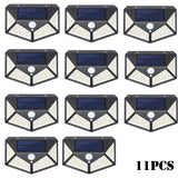 100 LED Solar Lights Outdoor Solar Wall Lamp PIR Motion Sensor Lamp Waterproof Solar Street Light for Garden Decoration