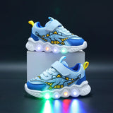 Tennis Shoe LED Children Trainer Cartoon Boy Casual Sneaker for Boy Kid Shoe for Girl Mesh Breathable Shoe Baby Illuminated Shoe