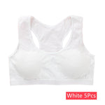 5pc Teenage Kids Bra Girls Underwear Clothing Cotton Teen Sports Bra with Chest Pad Puberty Girl training Bra 8-14Years