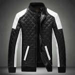 New Patchwork Motorcycle Jacket Men Stand Collar Casual Leather Jacket Fashion Slim Moto Bike PU Winter Jacket Men Plus Size 5XL