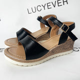 Lucyever Ankle Buckle Wedges Sandals for Women Summer 2023 Patchwork Platform Sandles Woman Thick Sole Gladiator Sandalias Mujer